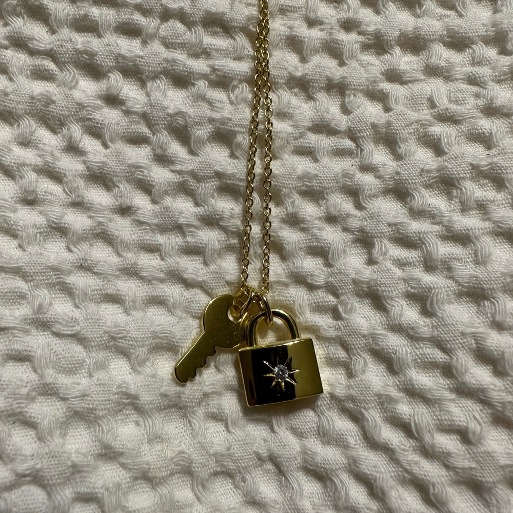 NWT uncommon James gold lock necklace
